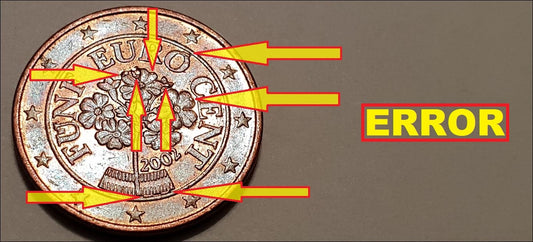 Österreich 5 Cent 2002 Materialüberschuss auf Nationalseite