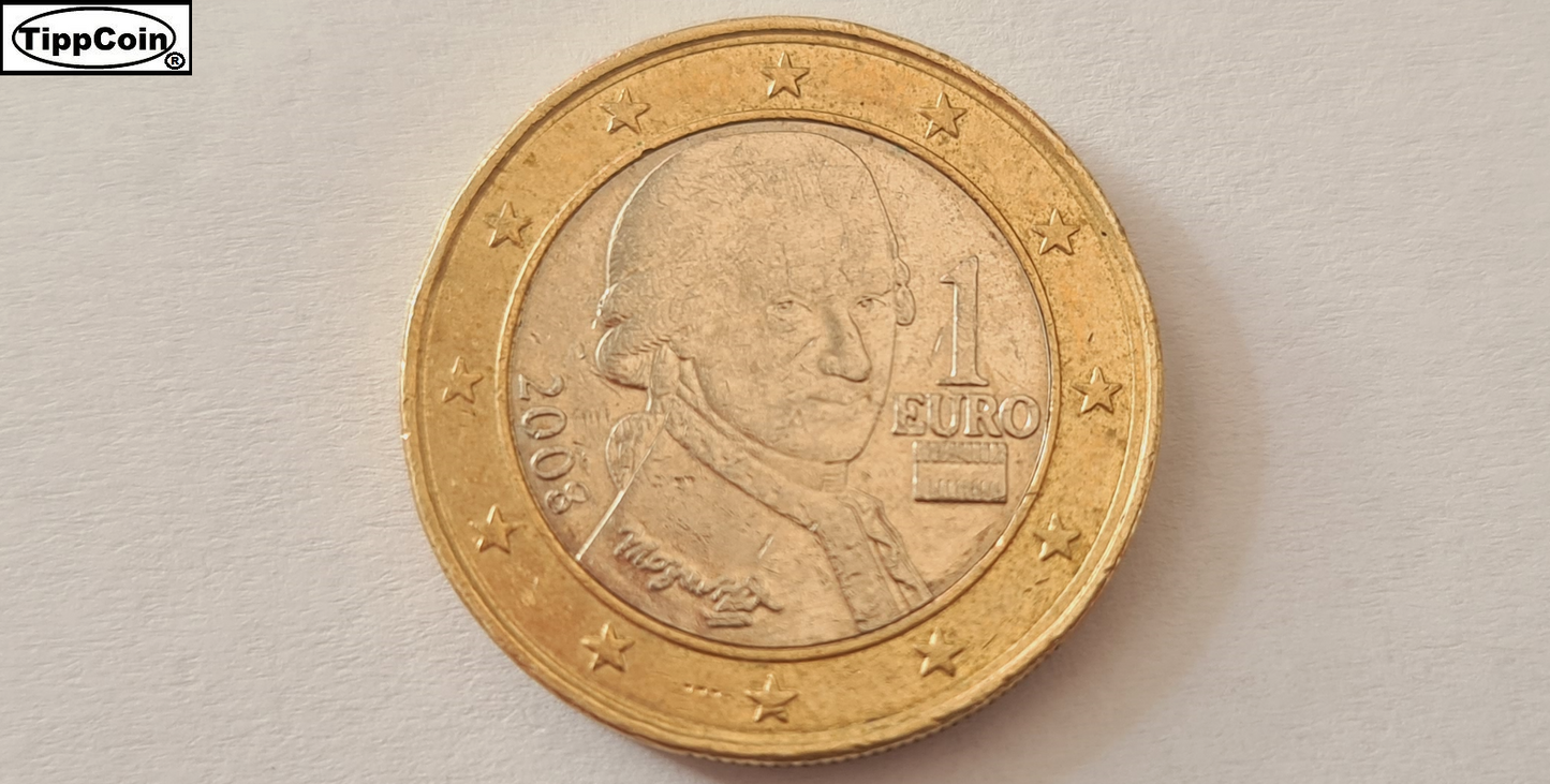 Österreich 1 Euro 2008 Doppelrand