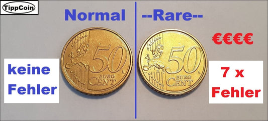 Belgien 50 Cent 2009 Fehlprägung / Stempeldrehung / Materialüberschuss / Stempelriss