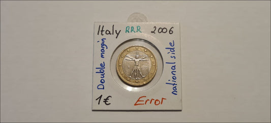 Italien 1 Euro 2006 Fehlprägung / Doppelrand