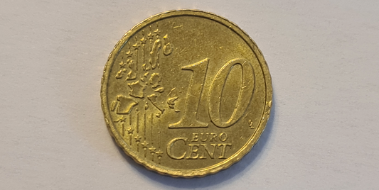 10 Cent 2002 Austria mit Materialüberschuss auf Zeiger zwischen 11 und 12