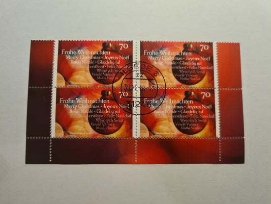 Briefmarken Weihnachtskugel 2016 unteren 4 gestempelt