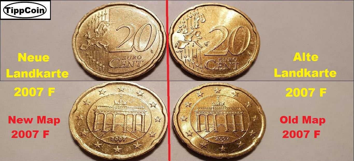 Deutschland 20 Cent 2007 F alten Landkarte