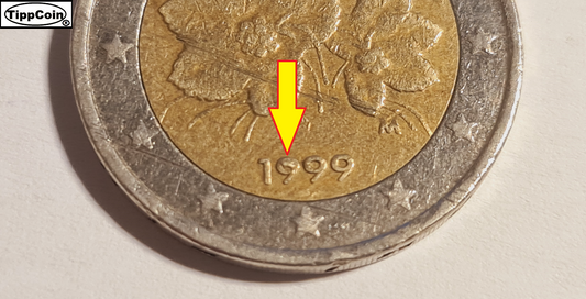 Finnland 2 Euro 1999 Pickel auf der Jahreszahl 9