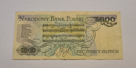 5000 Zlotych Schein 1988 Polen