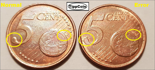 Finnland 5 Cent 2001 Materialüberschuss