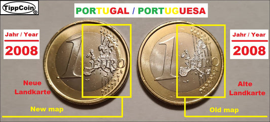 1 Euro 2008 Portugal alte Landkarte / old map