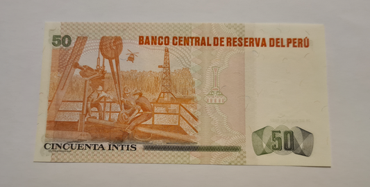 50 Cincuenta Intis Peru 1987 UNC. unzirkuliert