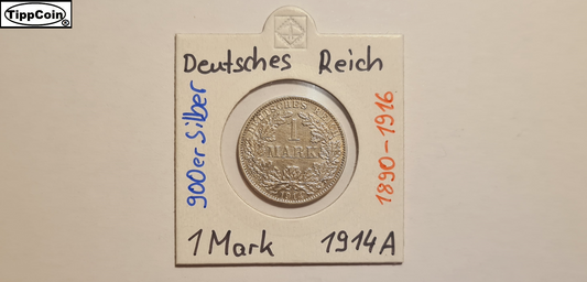 1 Mark 1916 A Silber Deutsches Reich / 1 Mark 1916 A Silver Germany Empire