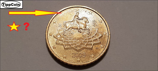 Italien 50 Cent 2009 Prägeschwäche ohne Stern 11